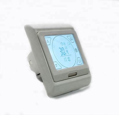 LCD Display Touch Screen Heating Thermostat E91 IP20 With 16A Current Lode